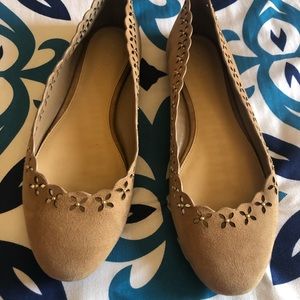 Michael Kors beige suede flats.